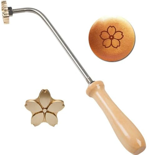 HiyyFloy Kuchen-Branding-Form Holzgriff, 3 cm, Cartoon-Muster, Branding-prägegerät, Heizung, Metall-prägegerät, Küchen-Dessert-Werkzeug