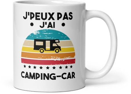 Mug je peux pas j'ai camping car vintage retro sunset tasse camping car retraité humour