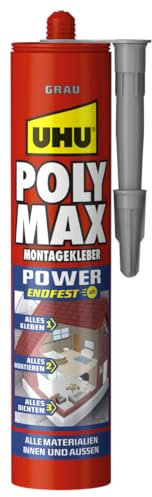 UHU POLY MAX POWER Montagekleber grau, Kartusche 425g