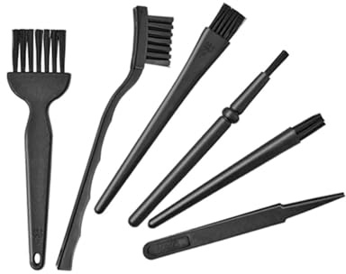 Set di pulizia per tastiera, set di pulizia per PC, pennelli per la polvere, 5 pennelli antistatici con pinzette per pulizia PC, schede madri, PCB, fondo conduttivo, tastiera, PCB, rasoi