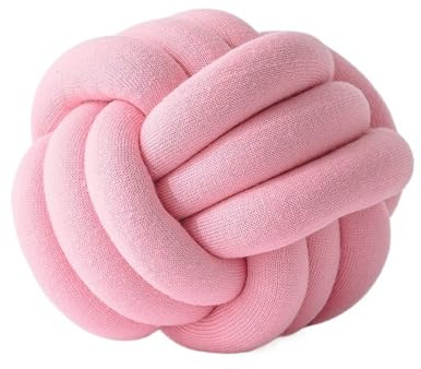 QWWQYDY Cojin Nudos Estilo Hecho a Mano Trenza Nudo Almohada cojín de Color sólido Sala Estar Familiar sofá decoración Cuna for niños(Pink)