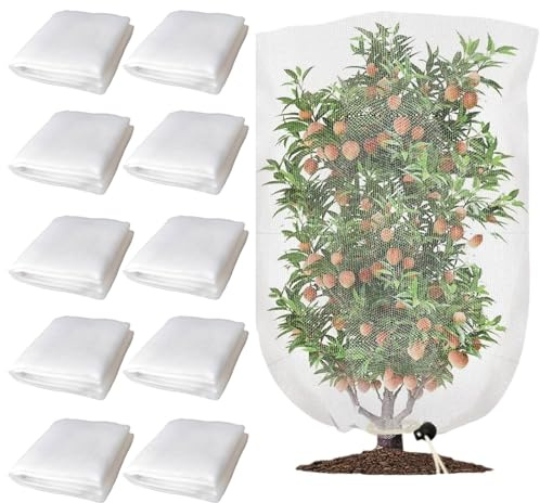 omiinitio Red de protección de plantas reutilizable para pájaros y plantas, 10 unidades, para invernaderos, protección contra gusanos, protección contra insectos, barrera de protección contra insectos