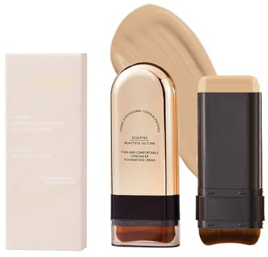 Due In Uno Fondotinta Stick, Stick Correttore E Fondotinta 2 In 1, Concealer Multifunzionale, Gomma Fondazione Trucco Trucco Bastone (#1, 20g)