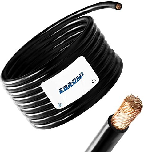 2 Meter Batteriekabel SCHWARZ H07V-K 35 mm² - Batterie Kabel - 99,9% OFC Kupfer - 2 m (2M) 35mm2