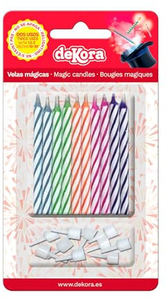 Dekora - Originelle Geburstagskerze-Deko Kerzen | Kerzen Set für Kerzen Deko von Assortierte Farben - Bunte Wunderkerzen, [Mehrfarbig]