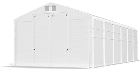 Das Company Lagerzelt 6x12x4m wasserdicht weiß Zelt 560g/m² PVC Plane ganzjährig Zelthalle Winter Plus SD