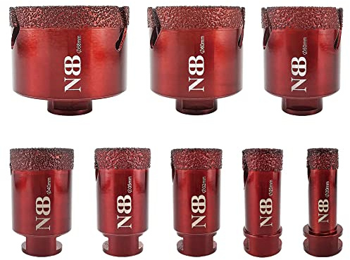 NBB forets diamant brasé avec M14, pour le forage à sec ou humide de manière professionnelle sur porcelaine, céramique, carrelage, granit, marbre, pour meuleuse d'angle (1,20/25/32/35/40/50/60/68mm)