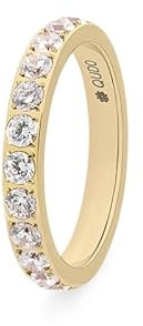 Qudo Vorsteckring ETERNITY BIG Memoryring Edelstahl gold PVD beschichtet (54 (17))