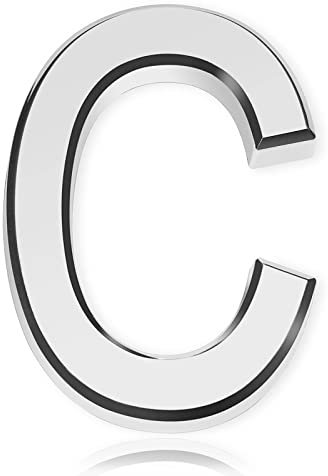 3 Inch Front Door Numbers, 3D Self Adhesive House Numbers Plaques Waterproof Mailbox Signage DIY Chrome Polished Address Numbers Sign for Home Office Hotel Apartment Door Room Wall, Silver (C)