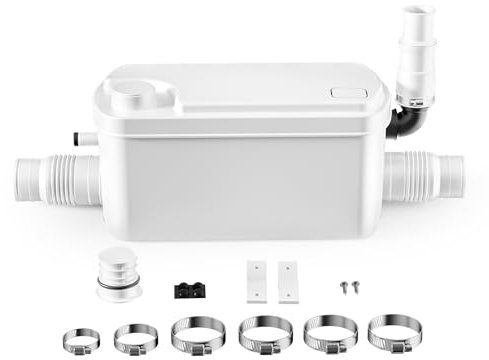 XPOtool 3/1 Kleinhebeanlage 250 W mit 3 Einlässen, Hebeanlage bis 8,5 m Höhe, Abwasserhebeanlage z. B. für WC und Dusche, kompakte Fäkalienhebeanlage