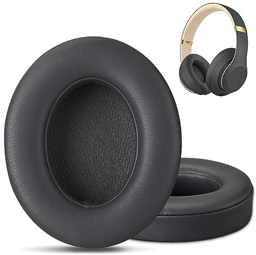 Cuscinetti di ricambio per cuffie Beats Studio 3, colore grigio, cuscinetti wireless di ricambio per Beats Studio 3, Beats Studio 2, Beats Studio 3, cuscinetti wireless (grigio titanio)