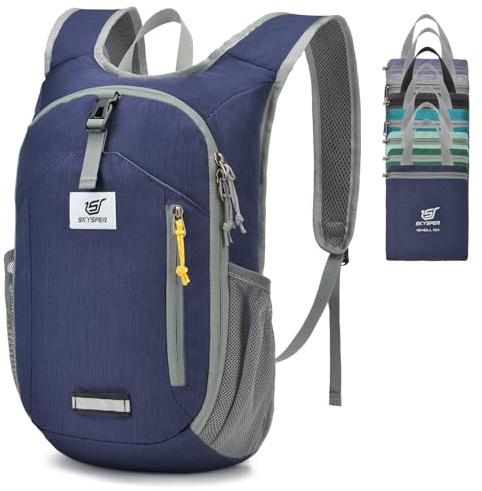 SKYSPER 10L Faltbarer Rucksack Wanderrucksack Klein Tagesrucksack Daypack Reiserucksack für Wandern Reisen Städtetrips