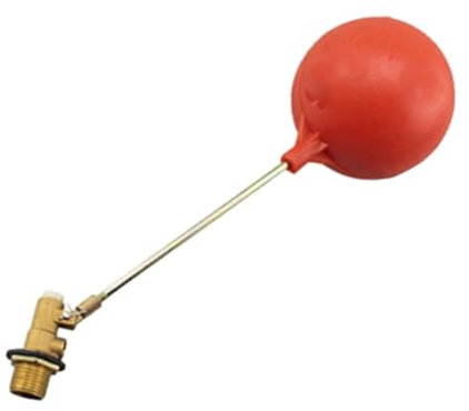 Baoblaze Water Tank Float Valve Brass Float Valve with Ball Switch Floating Ball Valve for Home Storage Tanks Toilet Cistern, Red, 0.75 inch DN20