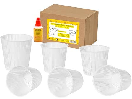 AlcoFermBrew Set di 14 Fuscelle per Formaggio - Stampi per formaggio grandi, Stampo in plastica per formaggi a pasta molle, Caglio