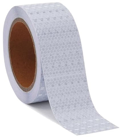 Yudobliss Reflektierendes Klebeband, 5cm x 10m Reflektorband Selbstklebend, Reflektierendes Warnklebeband, Reflektor Anhänger, Selbstklebendes Reflektierendes Absperrband, für Straßenverkehrsanlagen