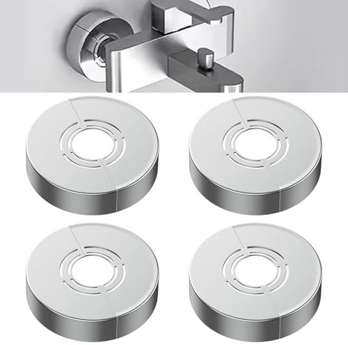 4 Piezas Rosetón de Tubería de Calefacción Embellecedor Radiador Cromado Protectores Radiadores Ajustable para Tuberías de Agua, Accesorios de Ducha, Tuberías de Gas, Tuberías de Calefacción