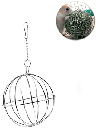 JUMPLAWN Pet Small Animal Feed Dispenser Ball 8cm Grass Treat Hanging Toy for Rabbits Guinea Pigs Hamsters and Rats