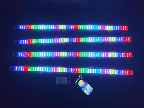 Ydzwavui Lighting - 4PCS 1FT 12 30CM RGB Dream Color Chasing Dynamic Light Strips for Making Golf Cart Wheel Lights Ryker Spyder Polaris Slingshot Motorcycle Car Truck Bluetooth Remote Control