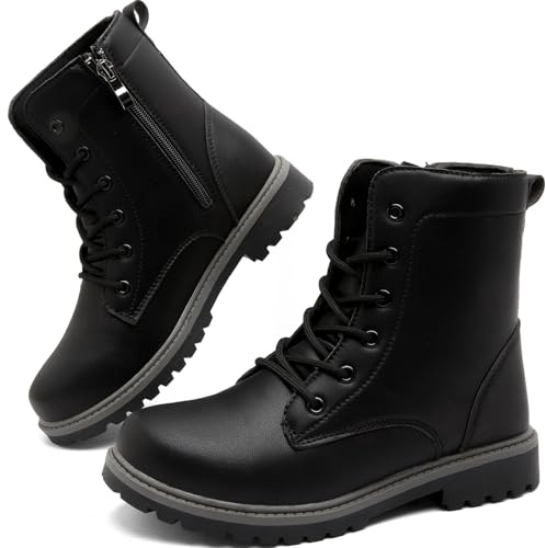 Lvptsh Women’s Ankle Boots Side Zipper Ladies Walking Booties Leather Chelsea Boots For Spring Autumn Winter Low Heel Casual Comfortable Short Booties,Black2,EU40