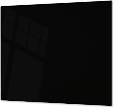 ORIGINALE asse da cucina in VETRO temperato – Tagliere in vetro resistente a graffi e impatti – Lavabile in lavastoviglie – Resistente al calore e ai batteri D17 Serie Bianco e nero: Black 60x52