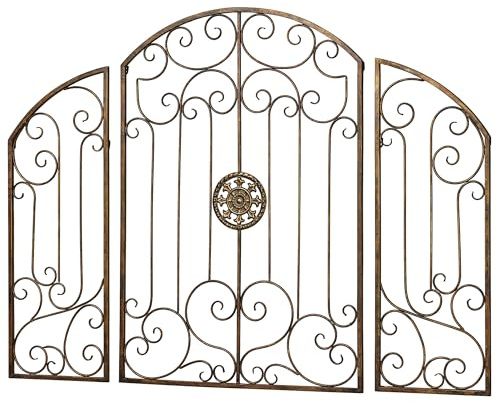 Garden Gates Wall Decor Golden Bronze Set of Three