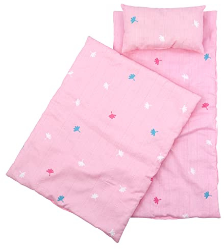 BiBi Doll Baby Doll Bedding Set for up to 20 Dolls - Includes Pink Quilt, Pillow & Mattress - Soft Fabric, Promotes Nurturing Play, Fits Most Cots & Cradles, Toy for Girls & Boys Aged 18 Months+
