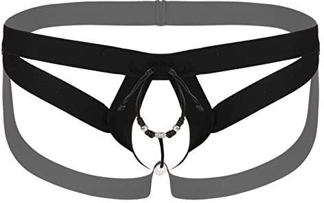 ranrann String Sexy Homme Bandage Lingerie String Ouvert Tanga sous-vêtement Jockstrap Gay G-String Harnais Elastique Noir Taille Unique