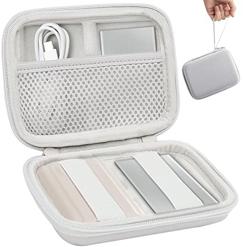 Aenllosi Hart Tasche Hülle für Samsung T7/T7 Touch/T7 Shield/T9 Portable SSD (Nur Tasche) (Beige)