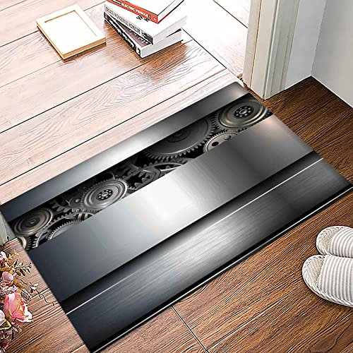 Badematte 50x80cm, Rutschfeste Badteppich, Industrial, Technological Gears Robotic Future Imagination Uhrwerk Wissenschaf,Mikrofaser Badvorleger mit, Wasserabsorbierende Weiche teppiche für Badezimmer