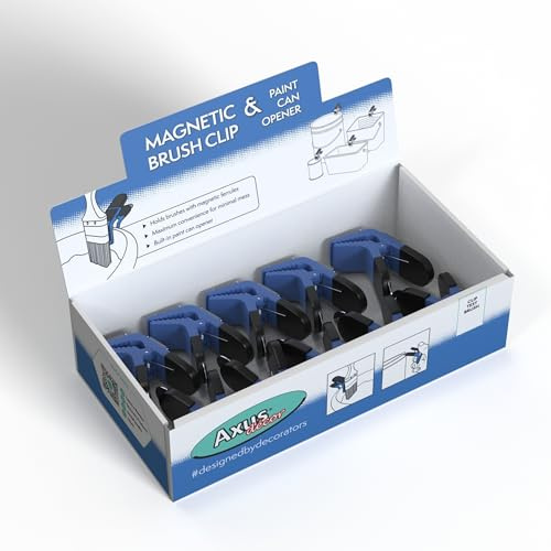 Axus Decor Painter's Multi-Purpose Tool - Magnetic Brush Clip and Paint Can Opener - Pack of 20 - Two Magnet Clip for Holding Brush & Can Opener - for Professional & DIY Projects