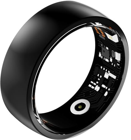 Smart Rings for Men Women Fitness Tracker Heart Rate Monitor Health Ring Blood Pressure Blood Oxygen Sleep Tracker Fitness Ring Pedometer Step Counter Waterproof Smart Ring for Android iOS Phones