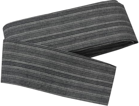 Kimono da uomo in cotone Obi cintura tradizionale giapponese annodata a mano lunga cintura cintura yukata accessori, Grigio, taglia unica