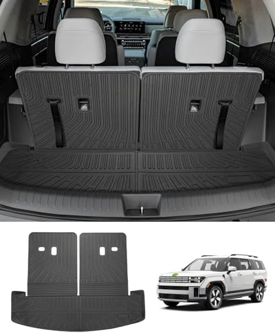 Cartist Trunk Mat & Backrest Mat Fits for Hyundai Santa FE 2024 2025 All Weather Rear Cargo mat for 2024 2025 Hyundai Santa Fe Accessories
