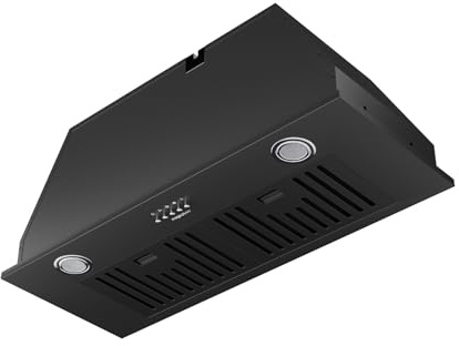 magicplux 30 Inch Built-in Range Hood,Dutched/Dutchless Convertable with 600CFM Suction,Vent Hood with Bright LED Light,3 Speed Fan,Black