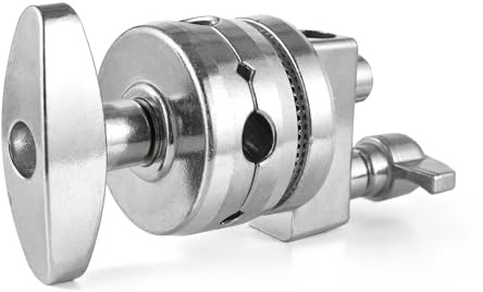 Aumotop Grepphuvudhållare Svängbar Heavy Duty för Lätt Stativ Förlängning Av Bomarm Fotografitillbehör med 4 Monteringshål, Metall Silver för Fotografistudioutrustning (Silver)