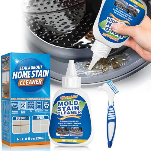Mold Stain Cleaner Gel, 8 Fl oz Washing Machine Cleaner for Pools, Toilets, Doors and Windows, All-Purpose Household Remover Gel for Washing Machine Seal, Bathroom Grout, Shower Caulk, Tile, Sink