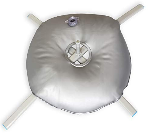 Anley Base de suelo plegable con bolsa de agua - Se adapta a mástil de bandera de plumas con un diámetro interior de 0,65 - Soporte de acero inoxidable con bolsa de peso redonda para- Solo base