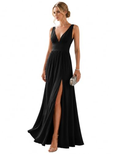 Ever-Pretty Women's High Stretch V Neck Sleeveless Floor Length Split Evening Dresses EE0168B