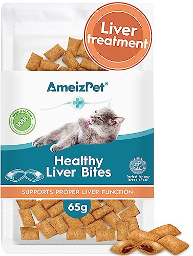 AmeizPet Healthy Liver Cat Dry Food, Cat Liver Treatment, Treats for Cats Livers - Crunchy Cats Biscuits 65 g (2.3 oz)