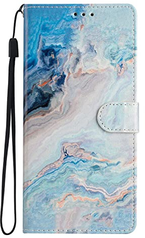 iPhone SE 2022 & 2020 Case, iPhone 8 / 7 / 6 Case Flip Shockproof PU Leather Wallet Cover with Stand Card Holder Slim Fit Protective Phone Case for iPhone SE 2022 & 2020 / iPhone 8/7/6 Blue Marble