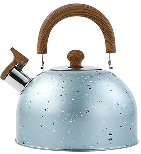 Syfunlv 2L Bouilloire Sifflante Induction, Bouilloire à Flûte en Acier Inoxydable, Inox Théières pour Cuisinière, Bouilloire À Thé Sifflante avec Poignée Résistant À La Chaleur, pour Tous Feux (Blue)