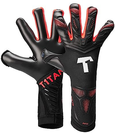 T1TAN Alien Black Energy 2.0 Torwarthandschuhe für Erwachsene, Fußballhandschuhe Unisex - Mixed Cut und 4mm Profi Grip - Gr. 11