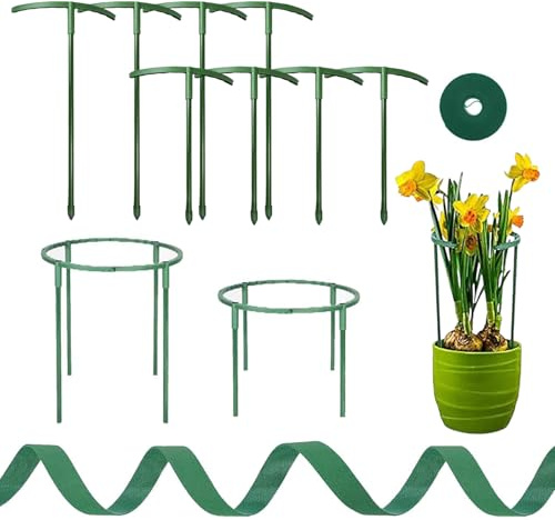 8 Pack Soportes para Plantas, Tutor Plantas, Apoyo para Plantas, Plantas de Plástico Jardín Soporte, para Pequeñas Vegetal Arbusto Tomate (4PCS 25cm+4PCS 15cm)
