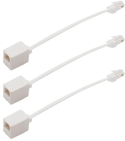 Dahszhi 3Pcs RJ45 to RJ11 Converter Adapter,Telephone RJ11 6P4C Female to RJ45 Ethernet 8P Male Cable Cord