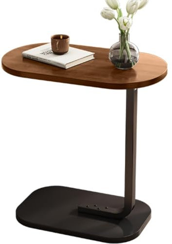 Tavolino a Forma di C, Semplice Creativo Tavolo Scorrevole Comodino, Industriale Tavolo Per Spuntini con Cornice Metallica, per Divano, Letto, Dormitorio, Piccoli Spazi, Camera da Letto, Soggiorno ( C