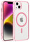 Coiwxmoi Funda Magnética para Apple iPhone 14/iPhone 13 6.1,Compatible con MagSafe Carga Inalámbrica,Ultra Delgada Transparente Translúcido Esmerilado Suave Silicona Anti-Arañazos Carcasa,Rosa