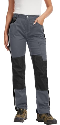 WORK IDEA Pantalones de trabajo para mujer con varios bolsillos funcionales, elásticos y ligeros, adecuados para diferentes áreas de trabajo, por ejemplo, artesanía, construcción, así como otros
