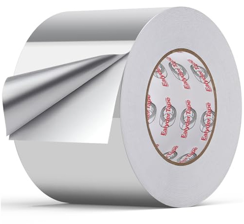 Heavy Duty Aluminium Foil Tape 100mm x 59.4m High Temperature Self-Adhesive | High temp silver aluminum foil tape for HVAC, exhaust ducts & metal repair. Self-adhesive for thermal insulation use