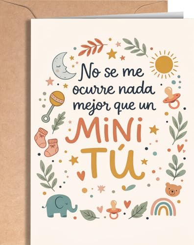 Greeting Cards for Everyone Tarjeta para nacimiento de bebe - Tarjeta para baby shower - Postal de nacimiento de bebé recién nacido - Tarjeta para niño o niña recién nacido - EU 317