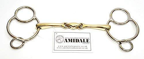 Amidale Universal 3 Ring Gag Horse Bit German Silver Stainless Steel Bit BNWT (5.50 INCHES)